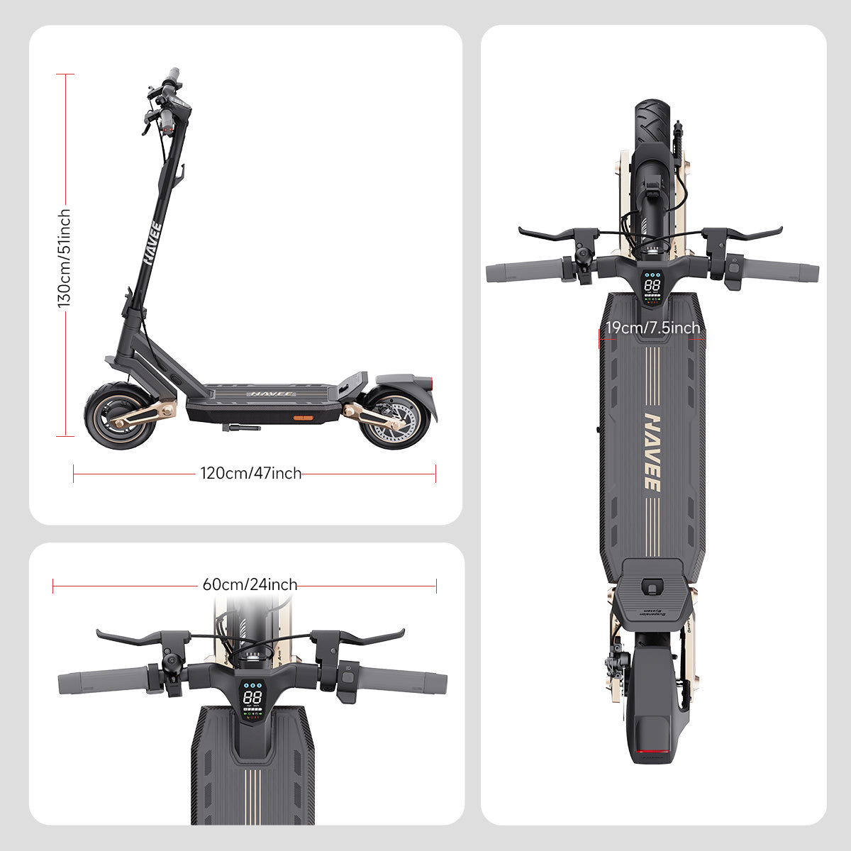 NAVEE Patinete Eléctrico Performance ST3